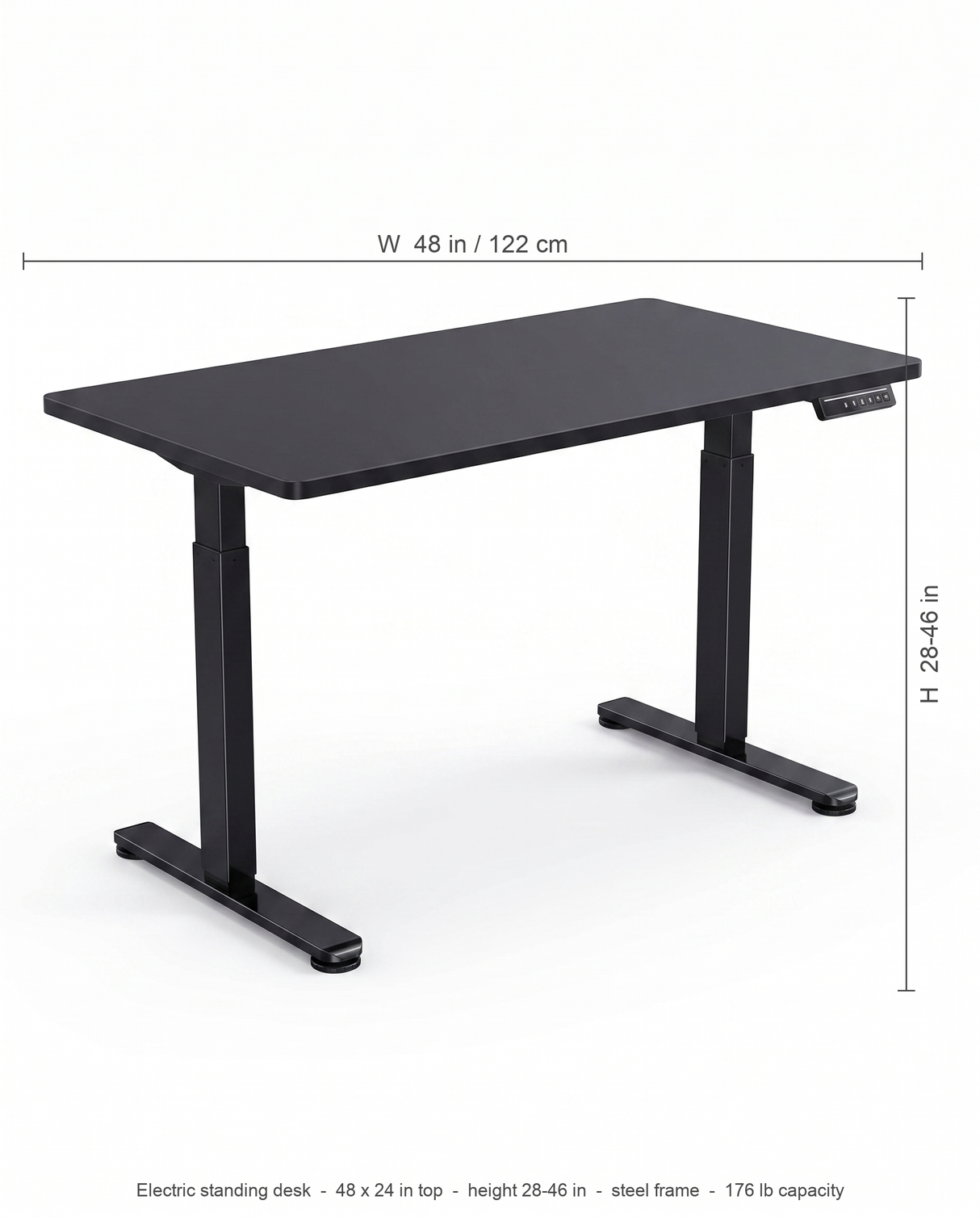 Altura standing desk dimensions diagram