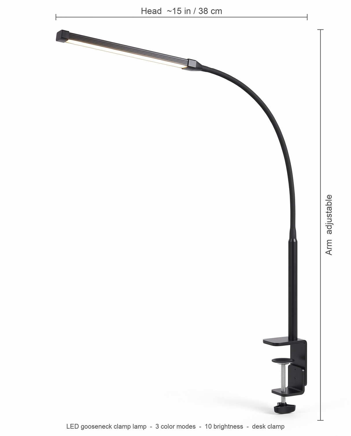 Arco clamp lamp dimensions diagram