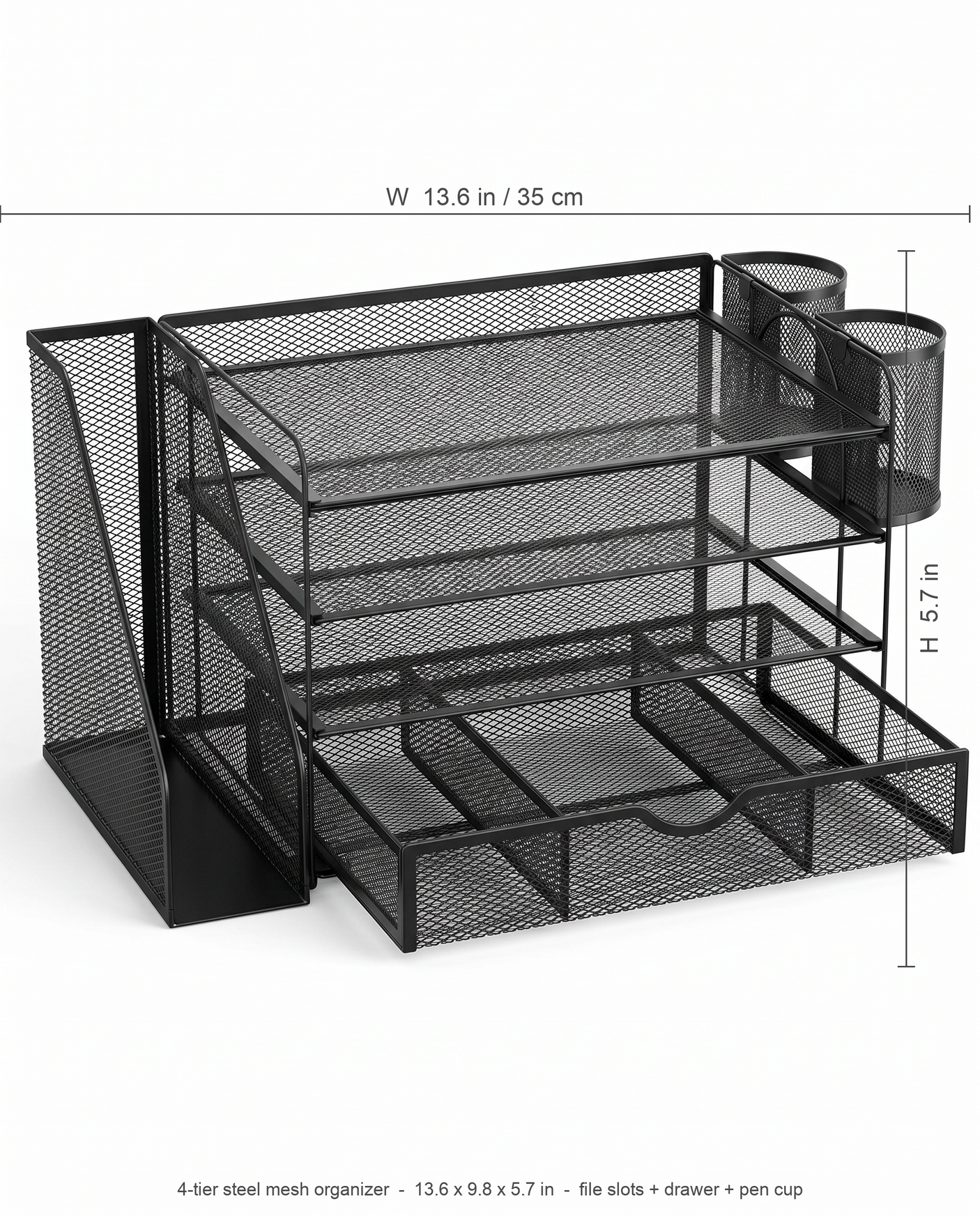 Ordine organizer dimensions diagram