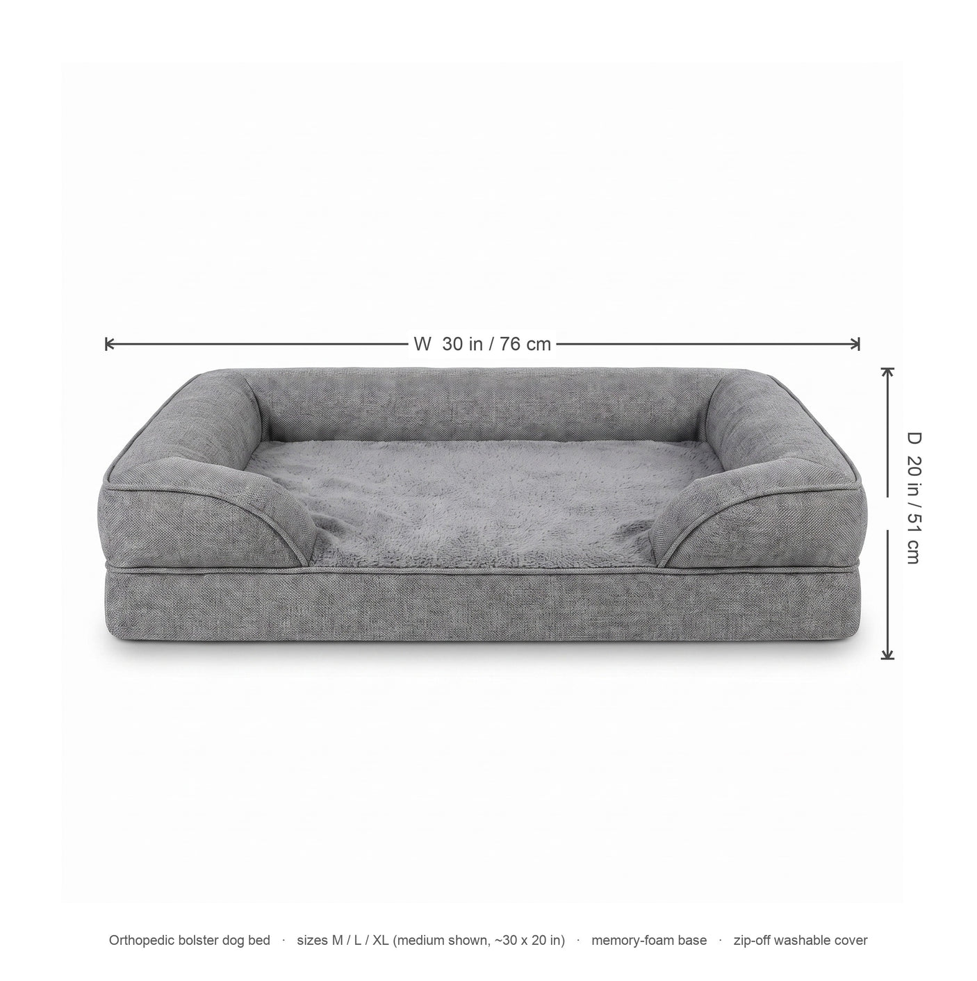 Cove orthopedic dog bed dimensions diagram