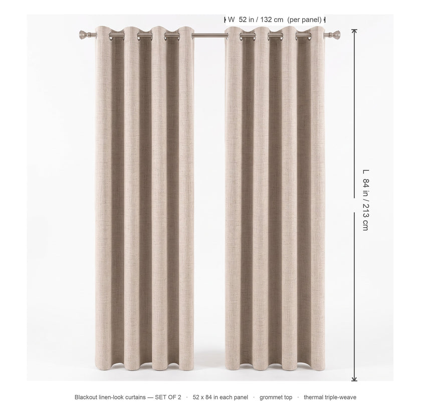 Linden blackout curtains dimensions diagram