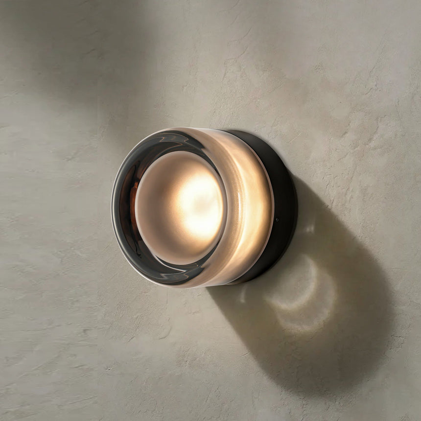 Auralux – LED-Wandleuchte mit Strukturglas, 10 cm