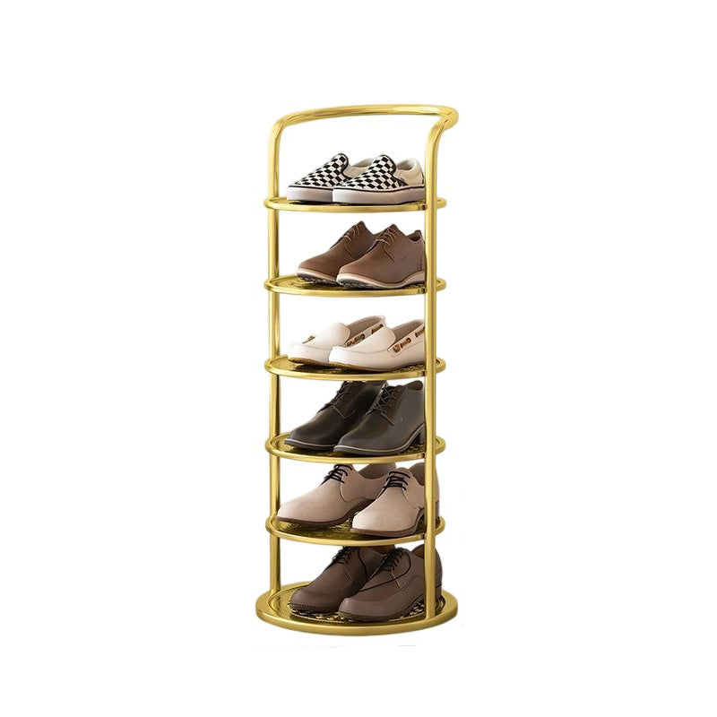 Torre round tiered iron shoe rack