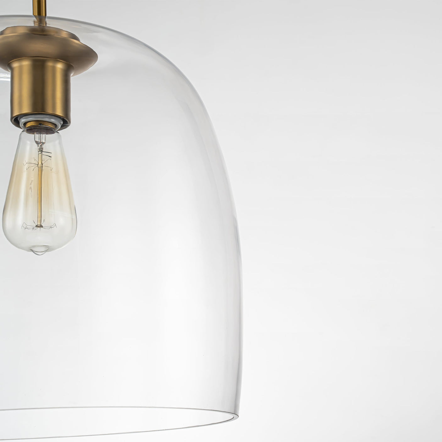 Glas-Pendelleuchte mit verstellbarer Kette, Gold