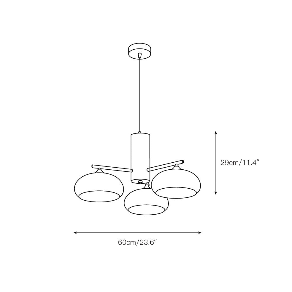 Kronleuchter, oval mit organischer Kaki-Form