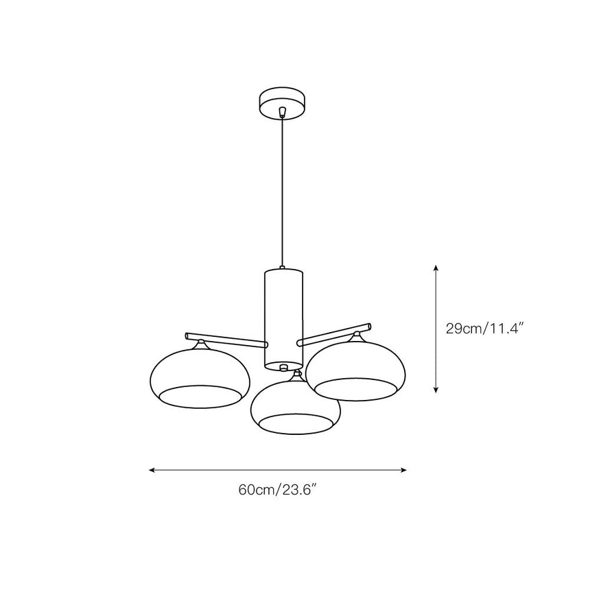 Kronleuchter, oval mit organischer Kaki-Form