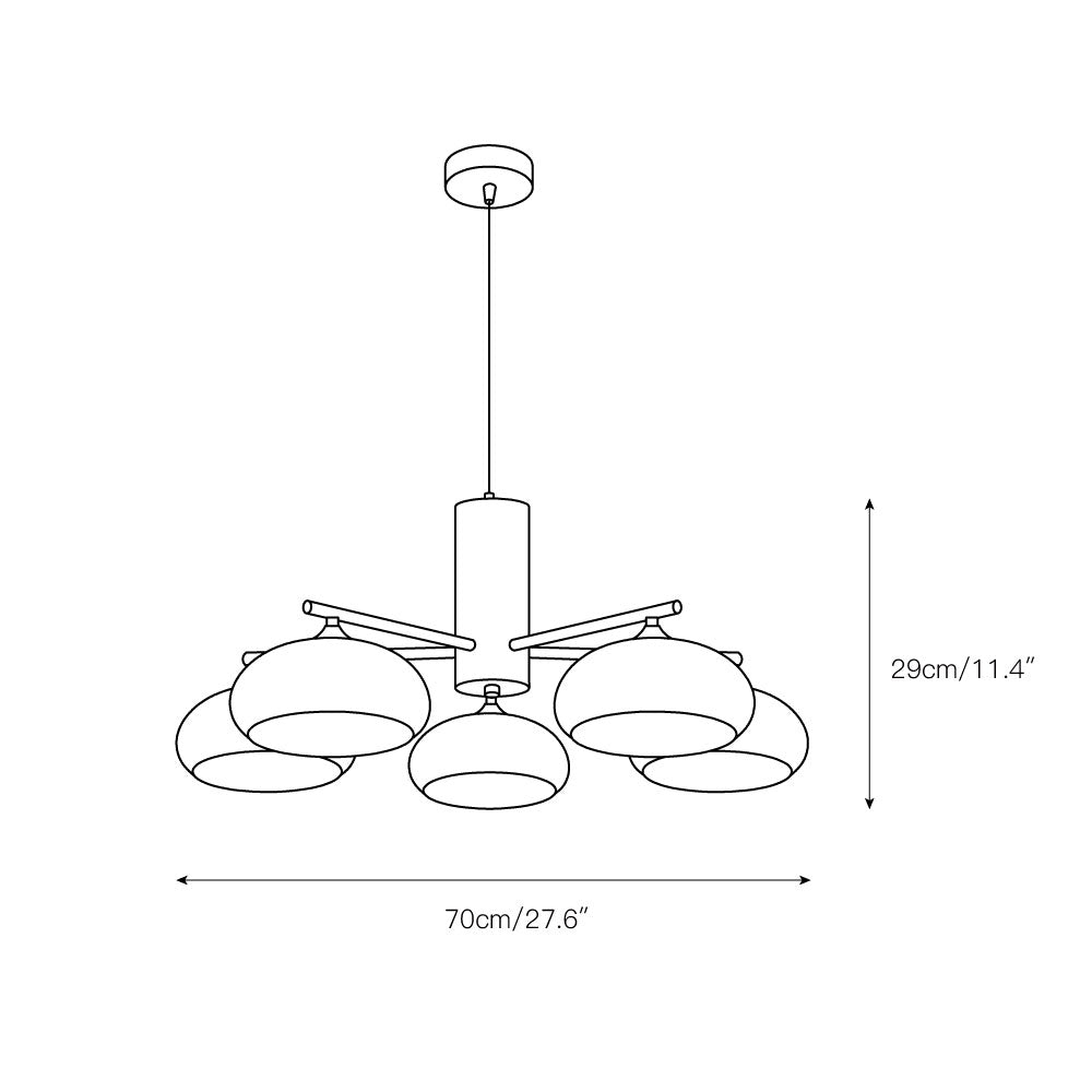 Kronleuchter, oval mit organischer Kaki-Form