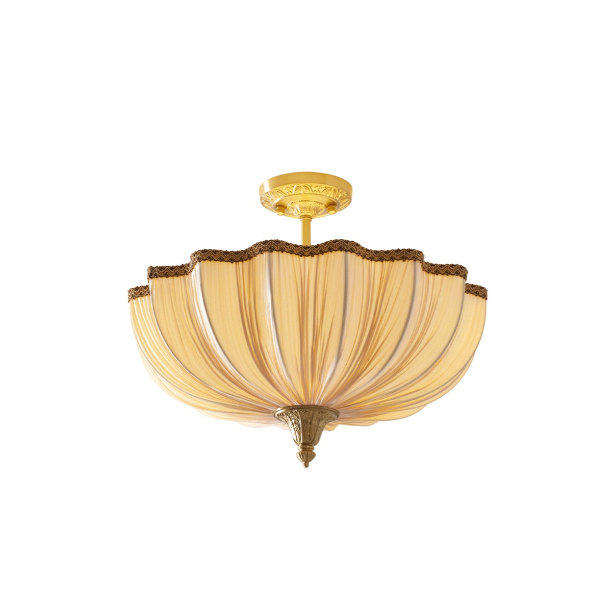 Mireille scalloped fabric flush mount