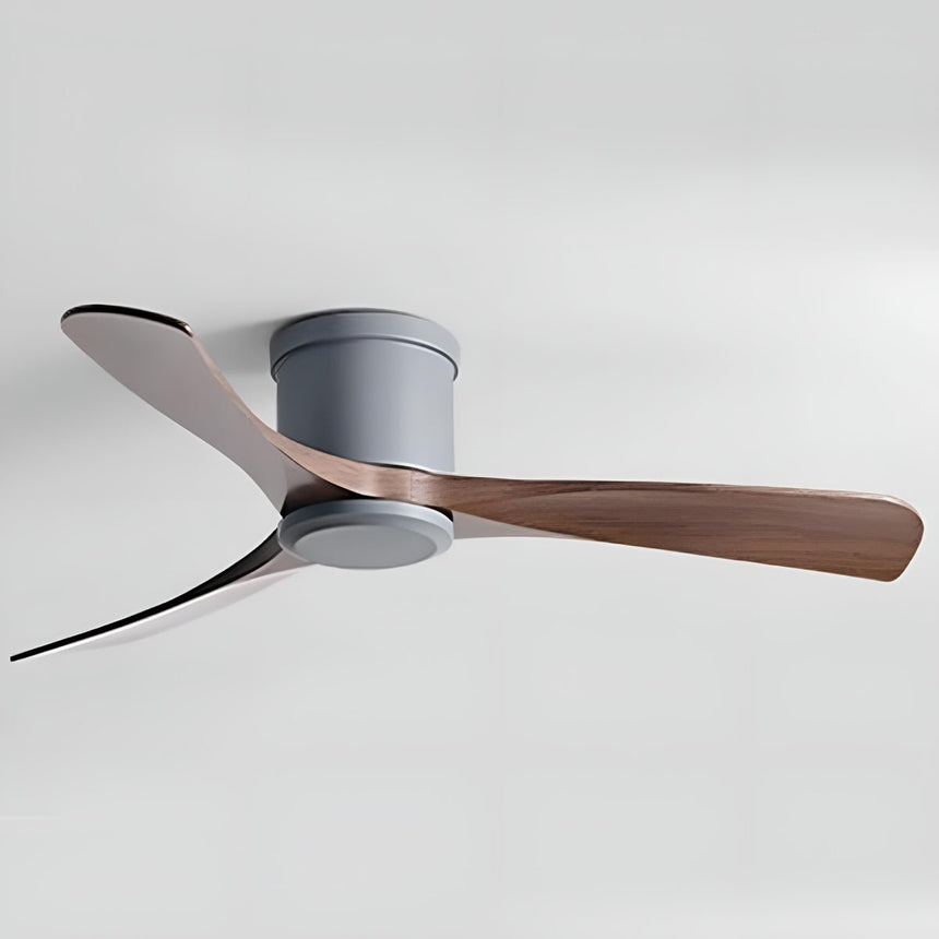Modern 3-Blade Wood Ceiling Fan with 6-Speed DC Motor