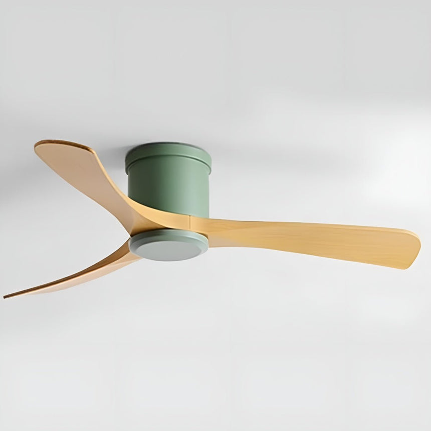 Modern 3-Blade Wood Ceiling Fan with 6-Speed DC Motor
