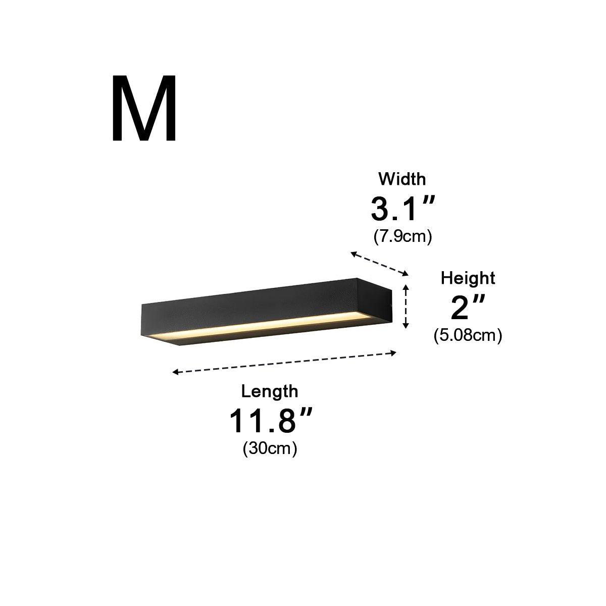 LED-Außenwandleuchte in Schwarz, schmal und wetterfest