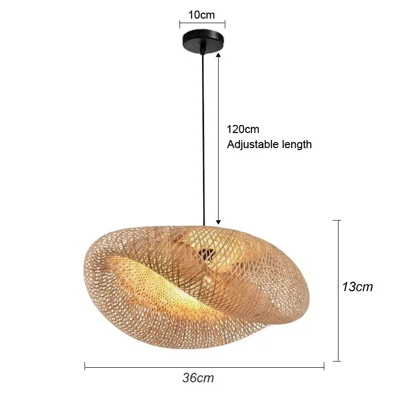 Pendelleuchte aus handgeflochtenem Bambus und Rattan