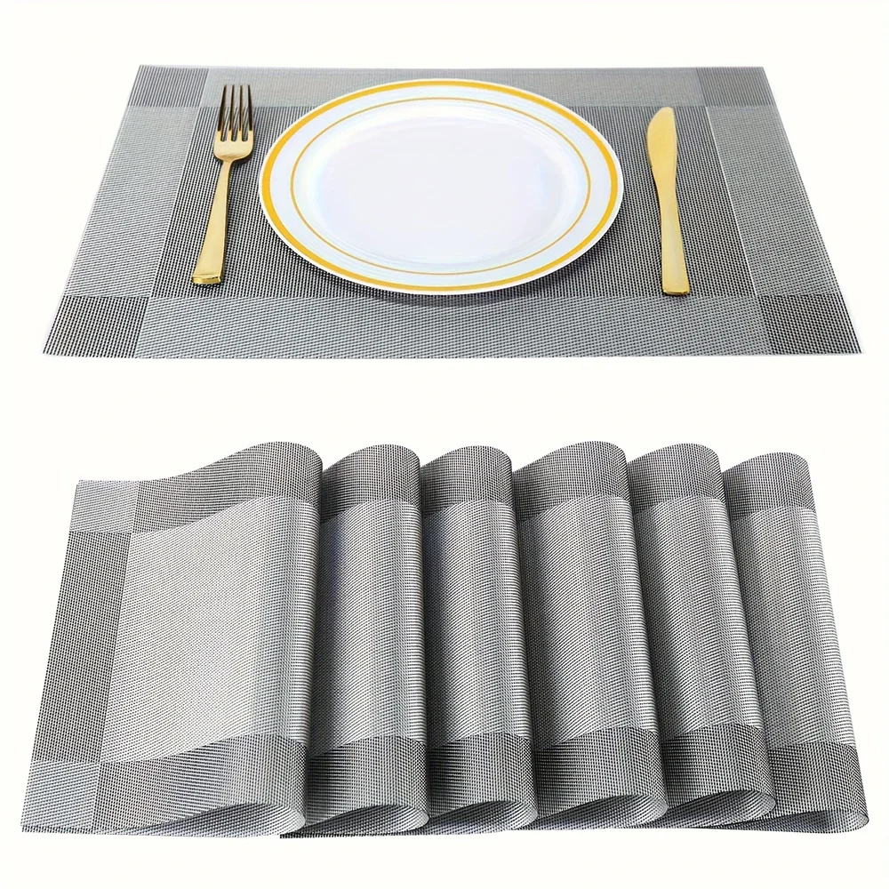 Tischsets aus gewebtem PVC, hitzebeständig bis 100 °C
