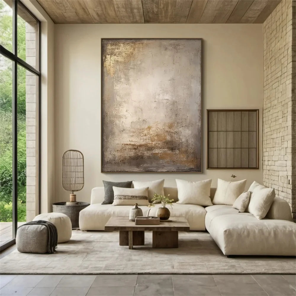 Wabi-Sabi Wandbild auf Leinwand, handgemalt