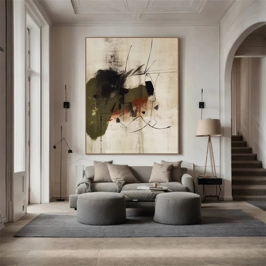 Wabi-Sabi Leinwandbild, abstrakt und handgemalt