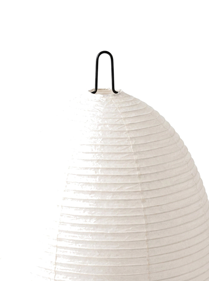 Tsuki looped wire finial at the top of the shade, close-up on white