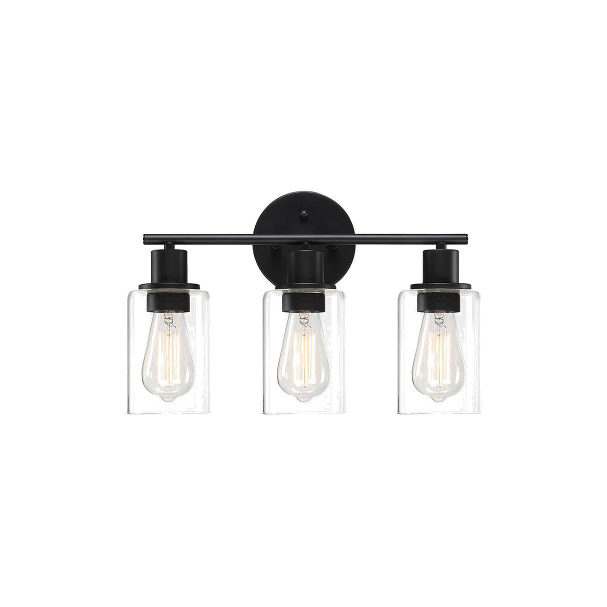 Bosco 3-light vanity light in matte black — studio view