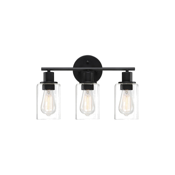 Bosco 3-light vanity light in matte black — studio view
