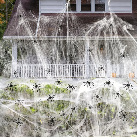 Real 1500 sqft Halloween cobweb with 50 spiders product photo