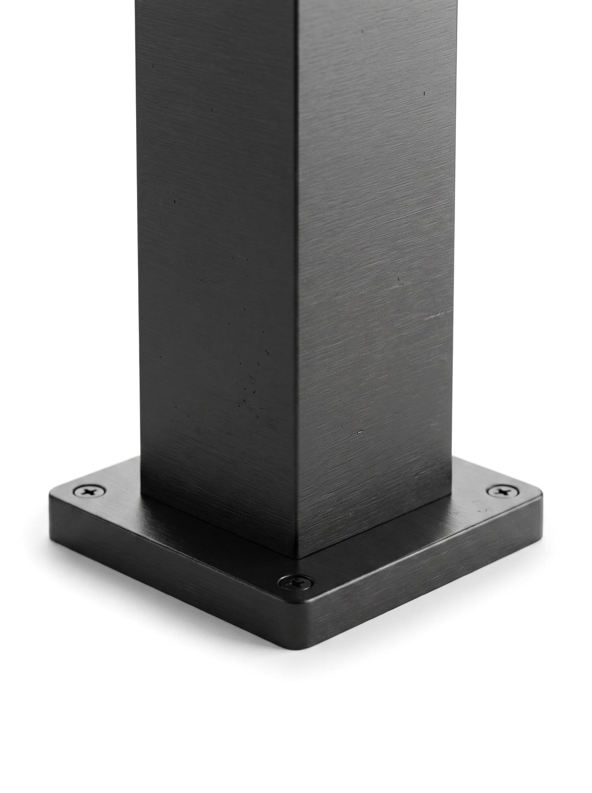 Close-up of the aluminium post and mounting base