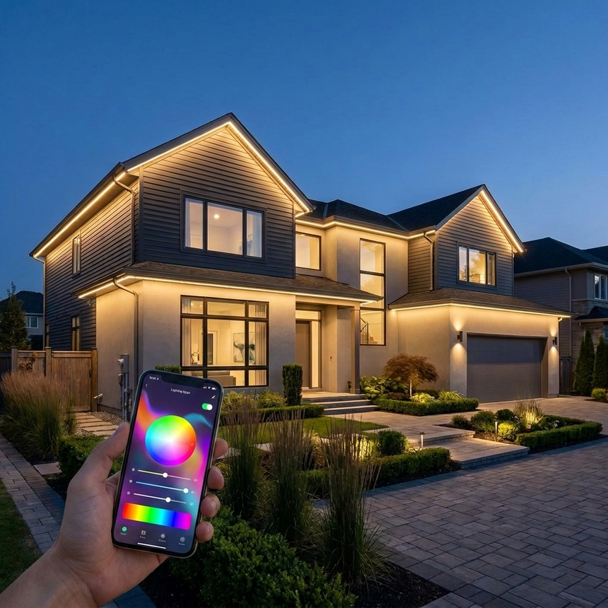 Controlling the roofline lights from the phone app at dusk
