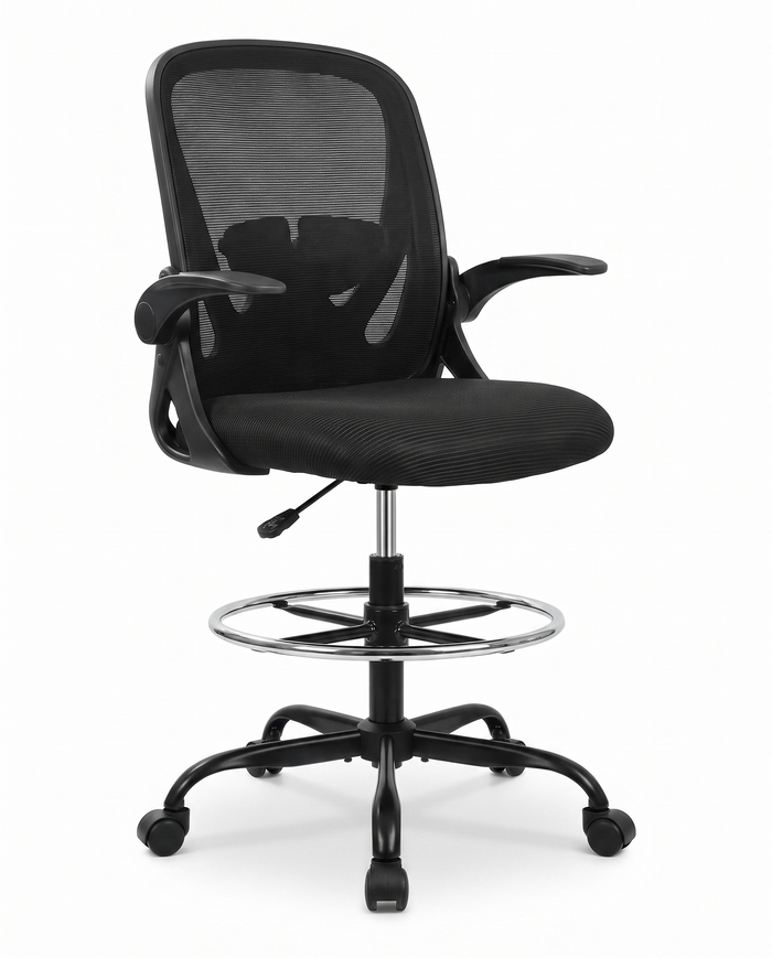 Perch tall drafting chair, studio on white