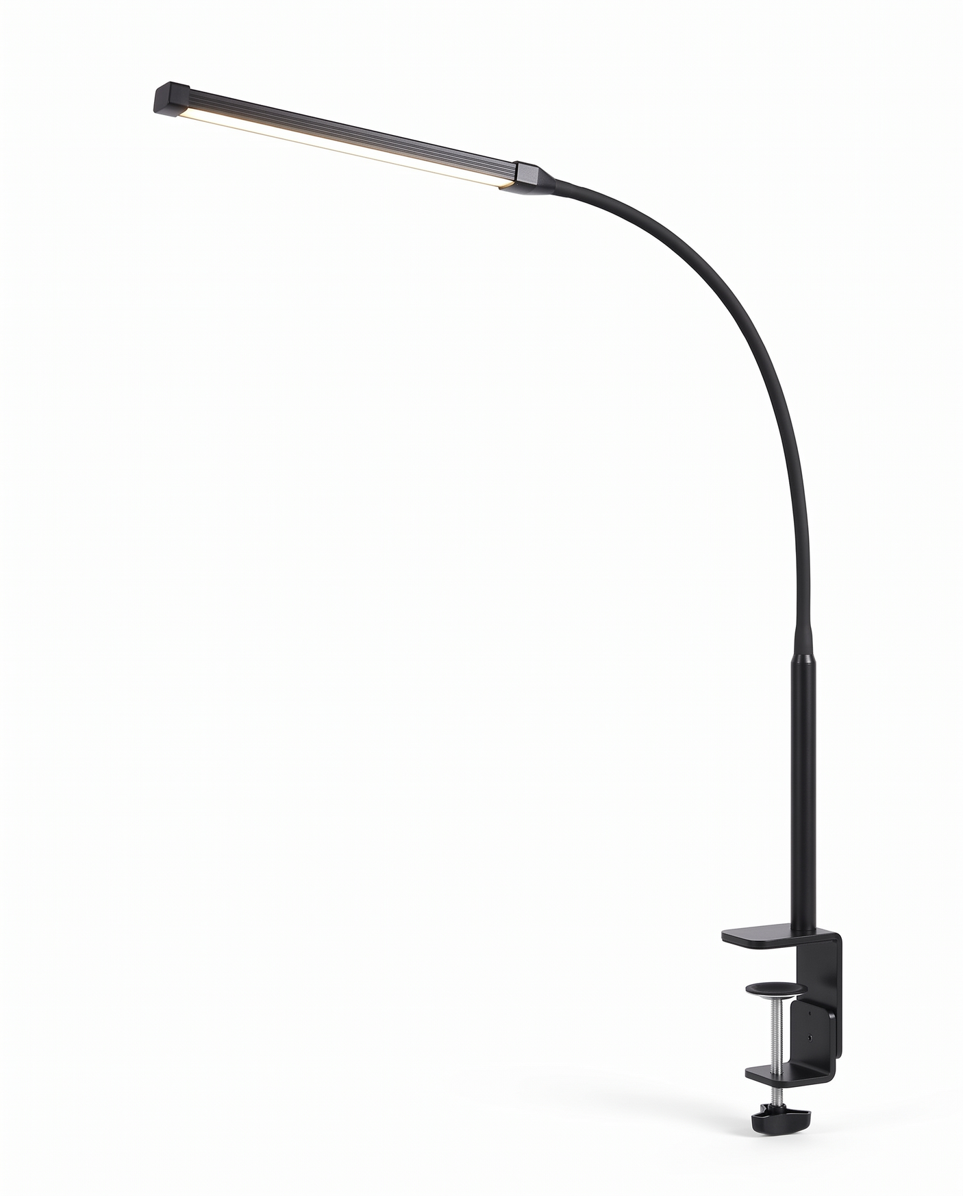 Arco gooseneck clamp desk lamp, studio on white