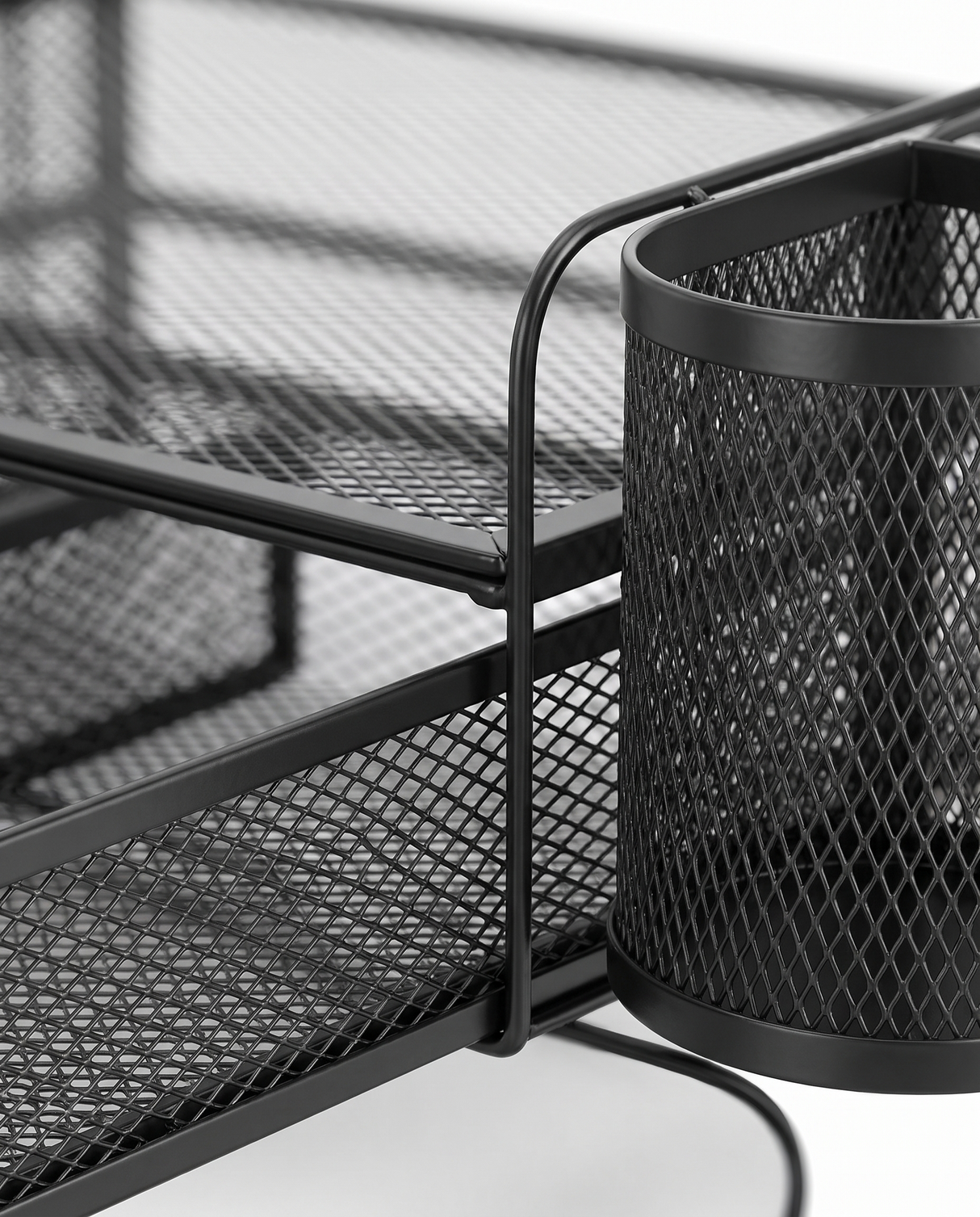 Ordine pull-out drawer and pen cup, close-up