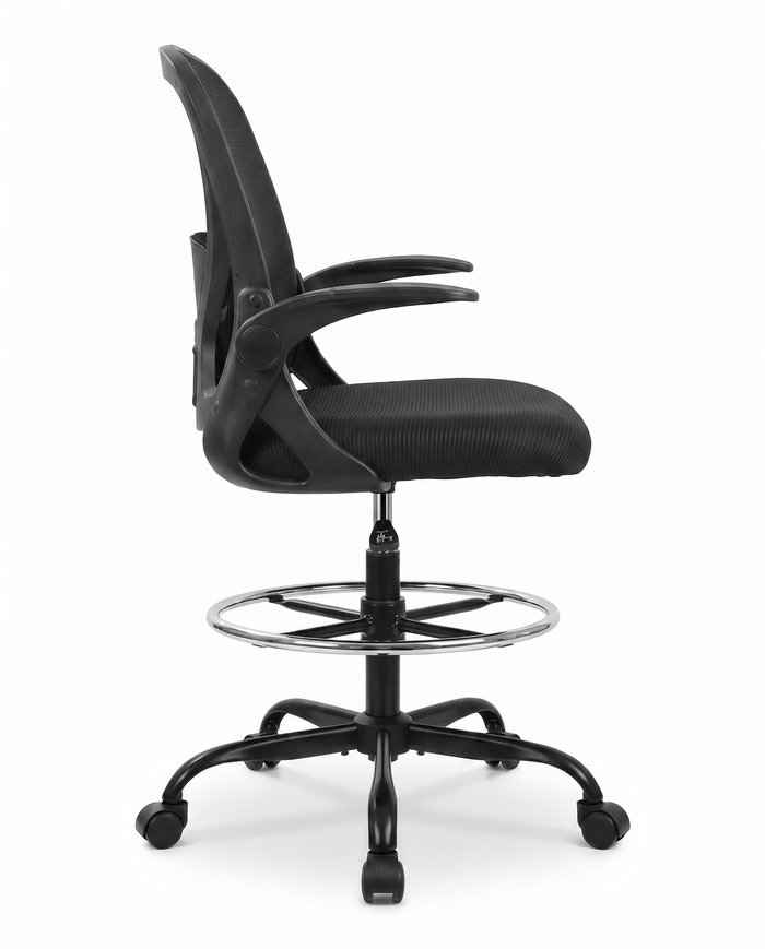 Perch drafting chair, side profile studio