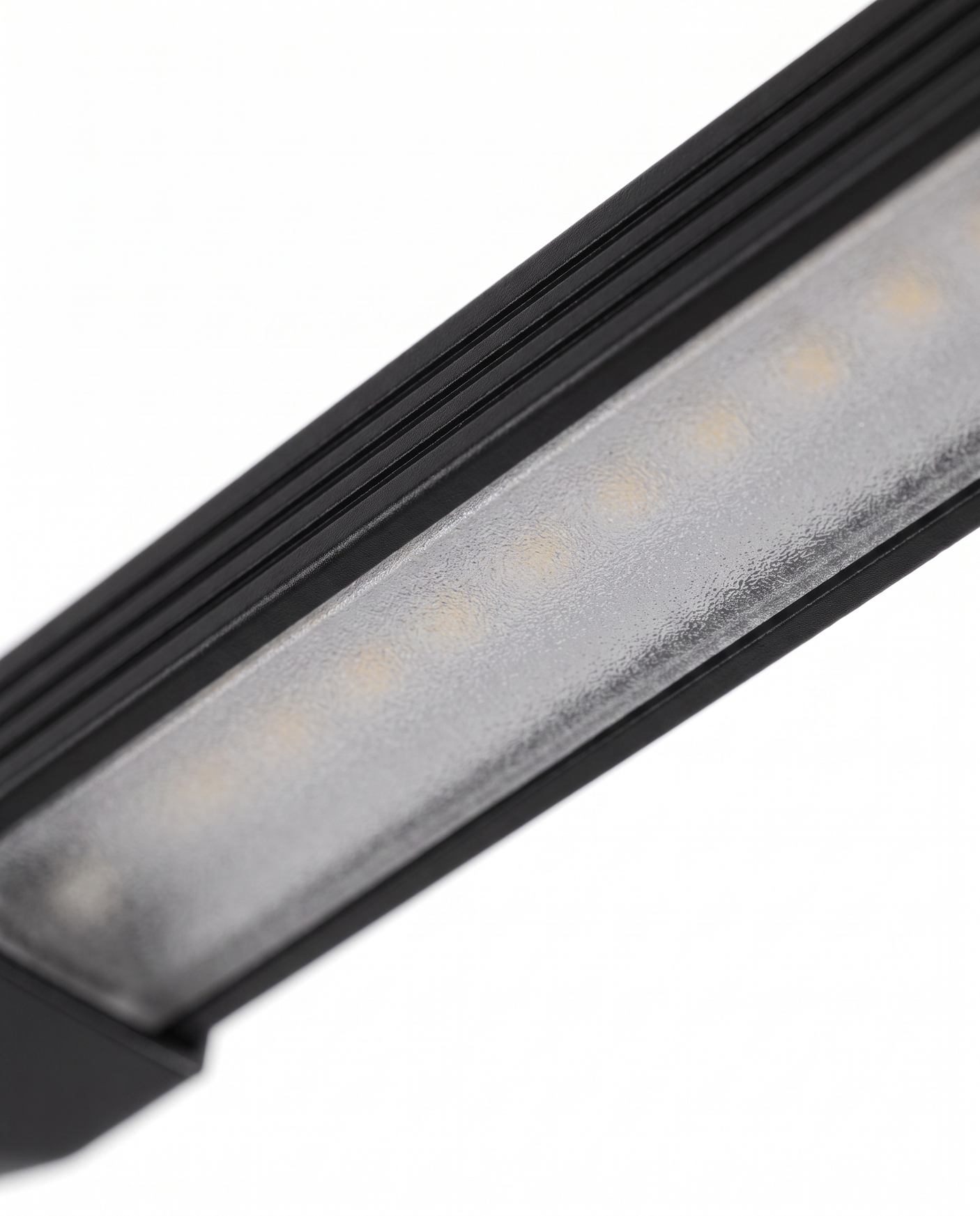 Arco light head underside LED strip, close-up