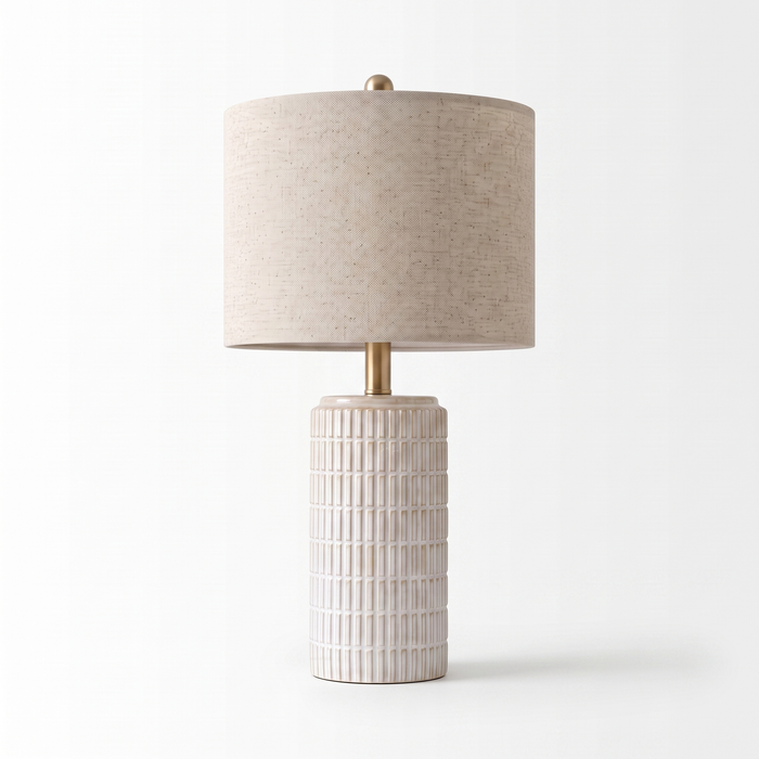 Della single ceramic table lamp, studio on white