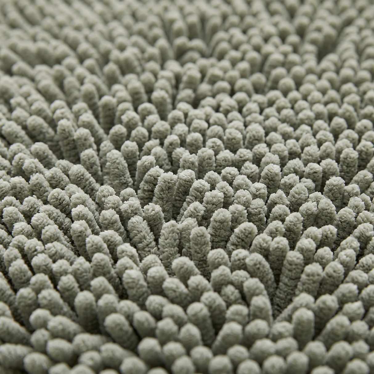 Pebble chenille shag pile texture, close-up on white