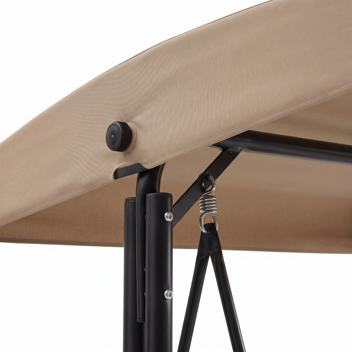 Barcelona swing adjustable canopy detail, close-up on white