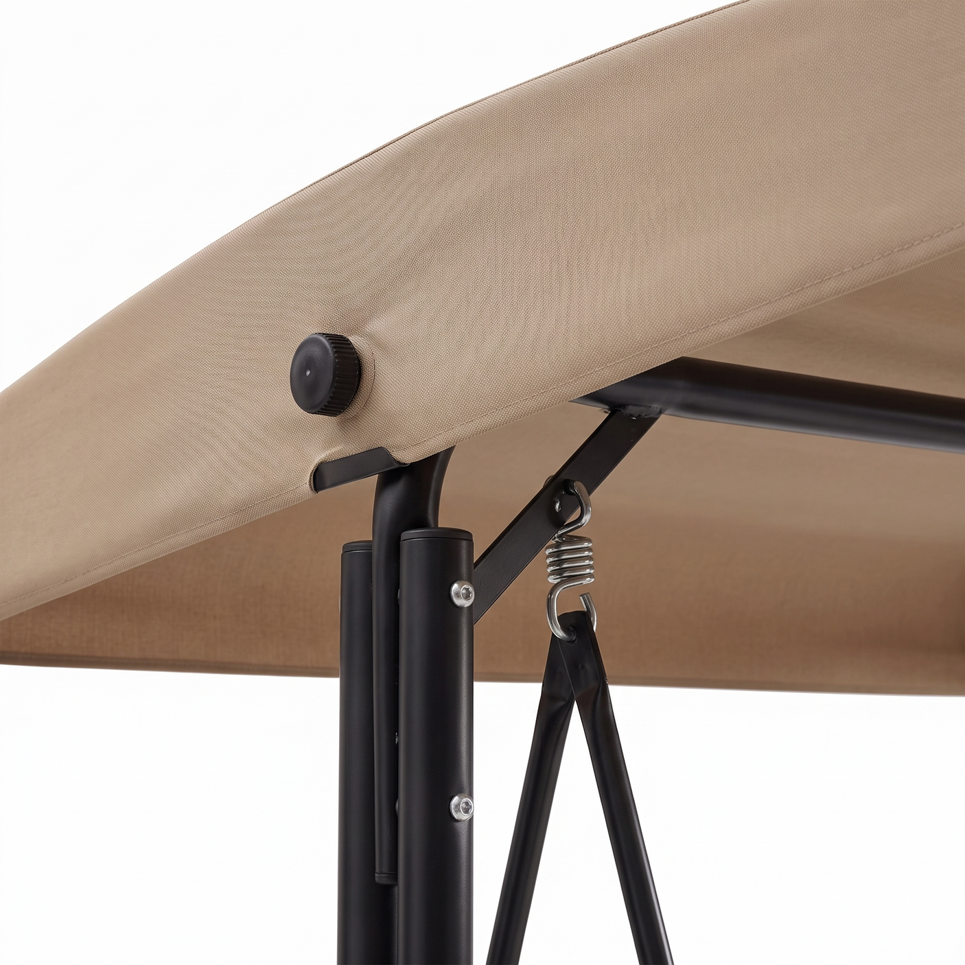 Barcelona swing adjustable canopy detail, close-up on white