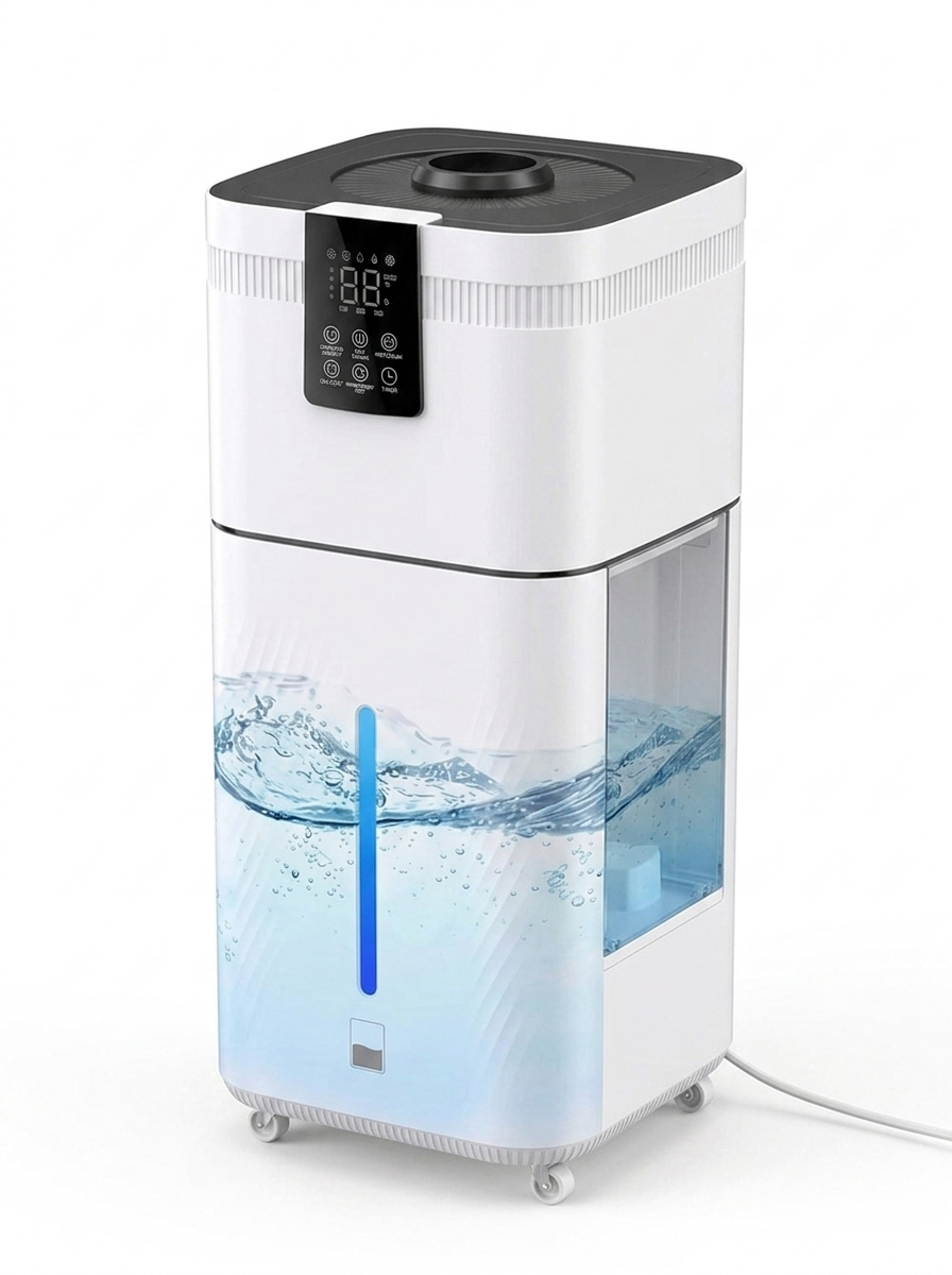 Cool mist humidifier three-quarter angle studio view