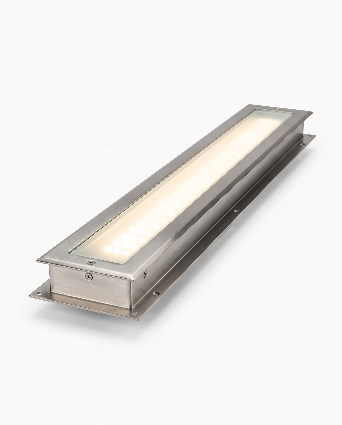 Rill recessed in-ground LED strip light, studio on white
