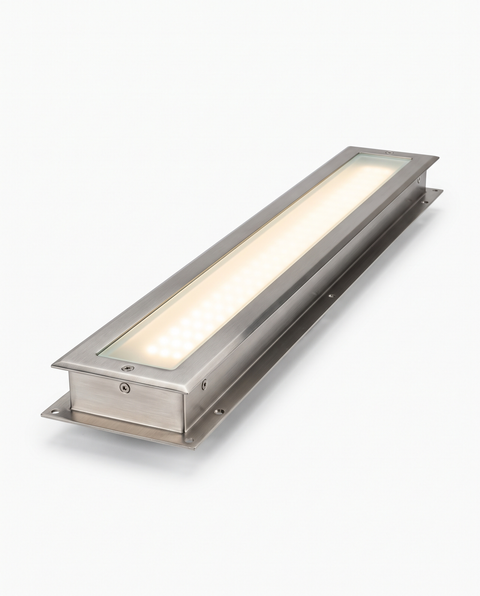 Rill recessed in-ground LED strip light, studio on white