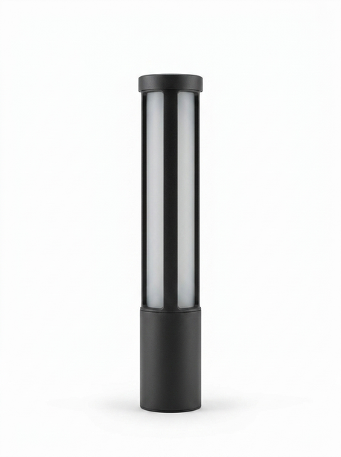 Cylindrical LED bollard path light — studio white