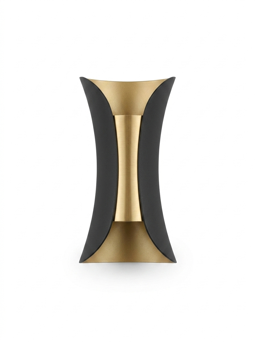 Modern curved LED wall sconce — studio white