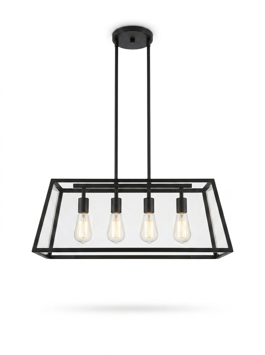 Renova geometric glass pendant light — studio white
