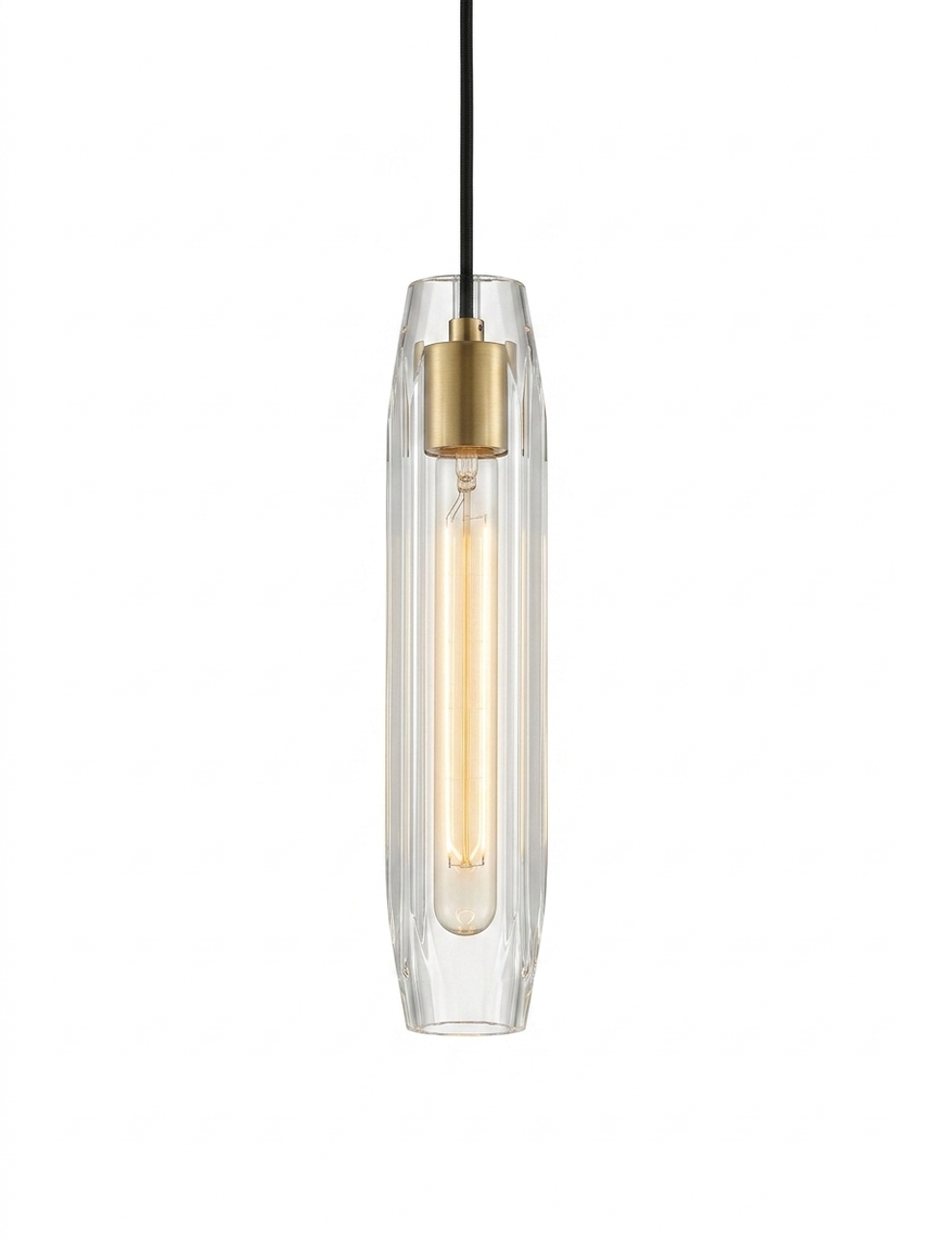 Modern camellia crystal pendant light — studio white