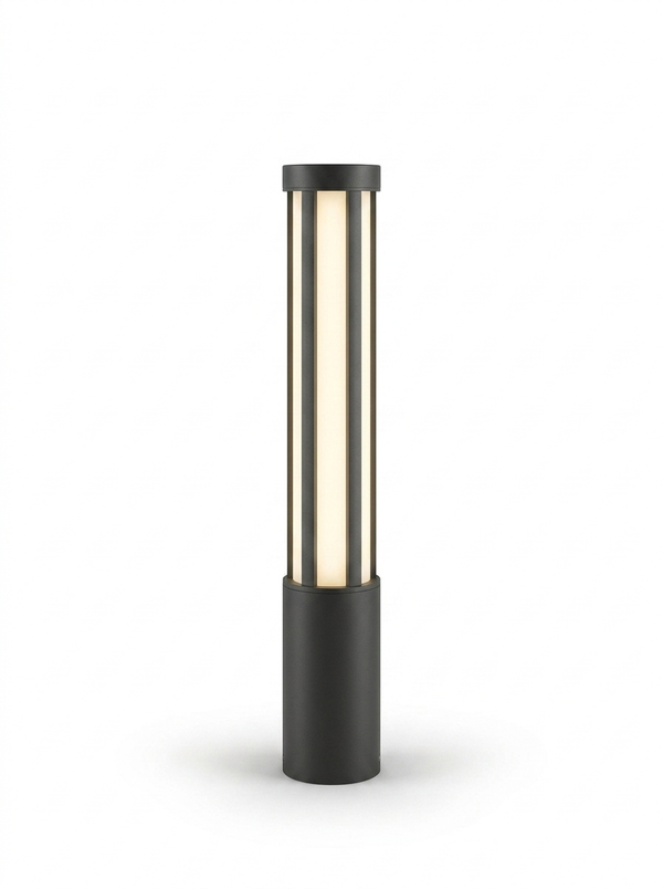 Modern LED bollard pathway light — studio white