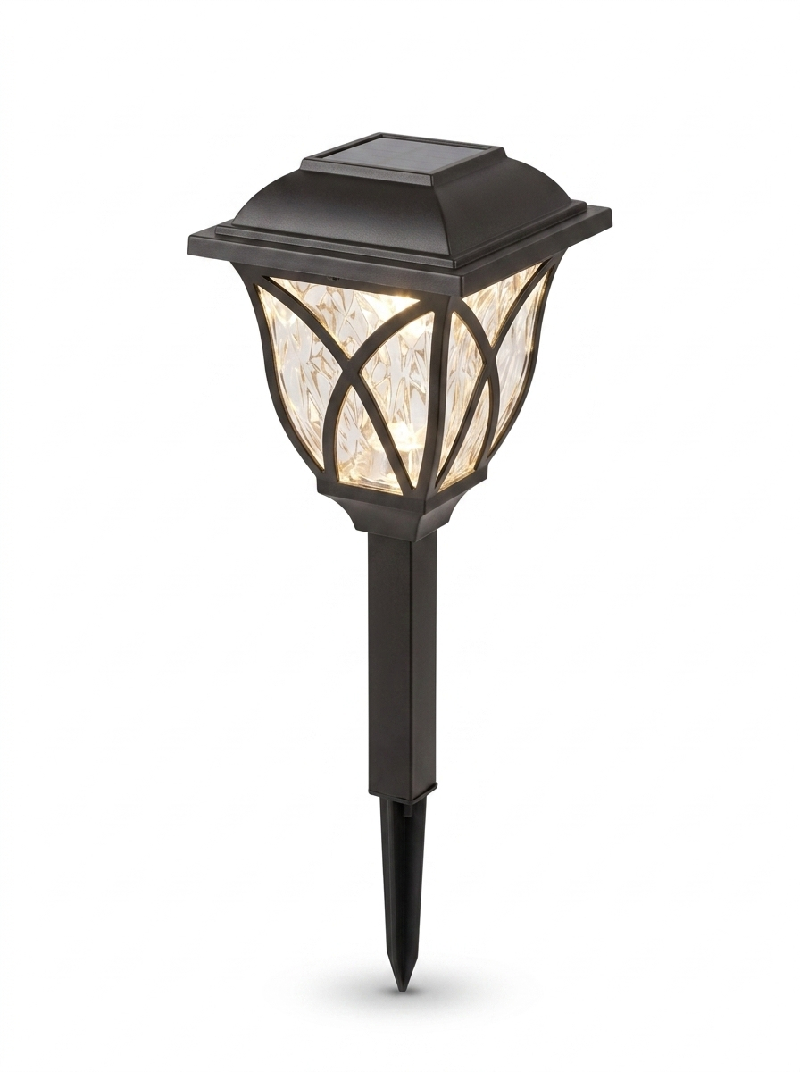 SolarGlow solar pathway light — studio white