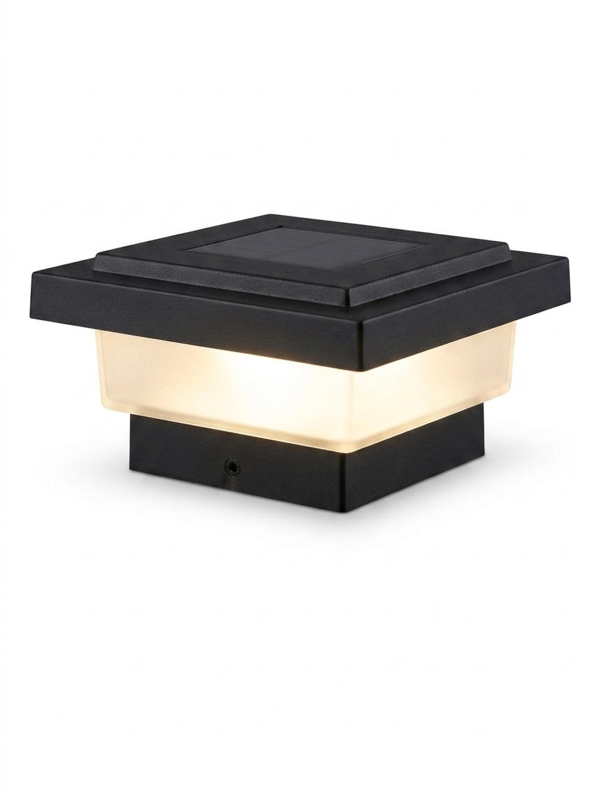 Solar Post Cap Lights — studio white