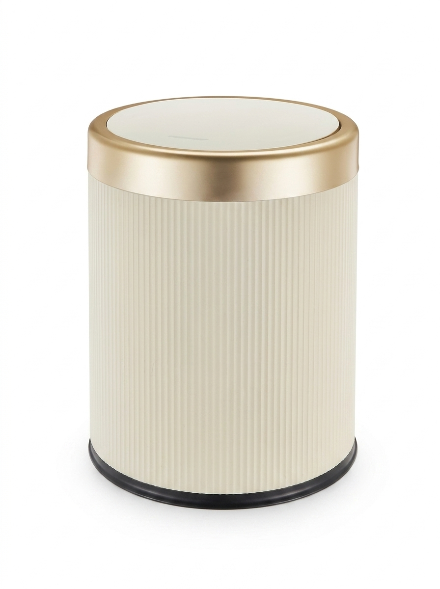 Elegant Oval Kitchen Trash Can with Odour-Sealing Lid — studio white
