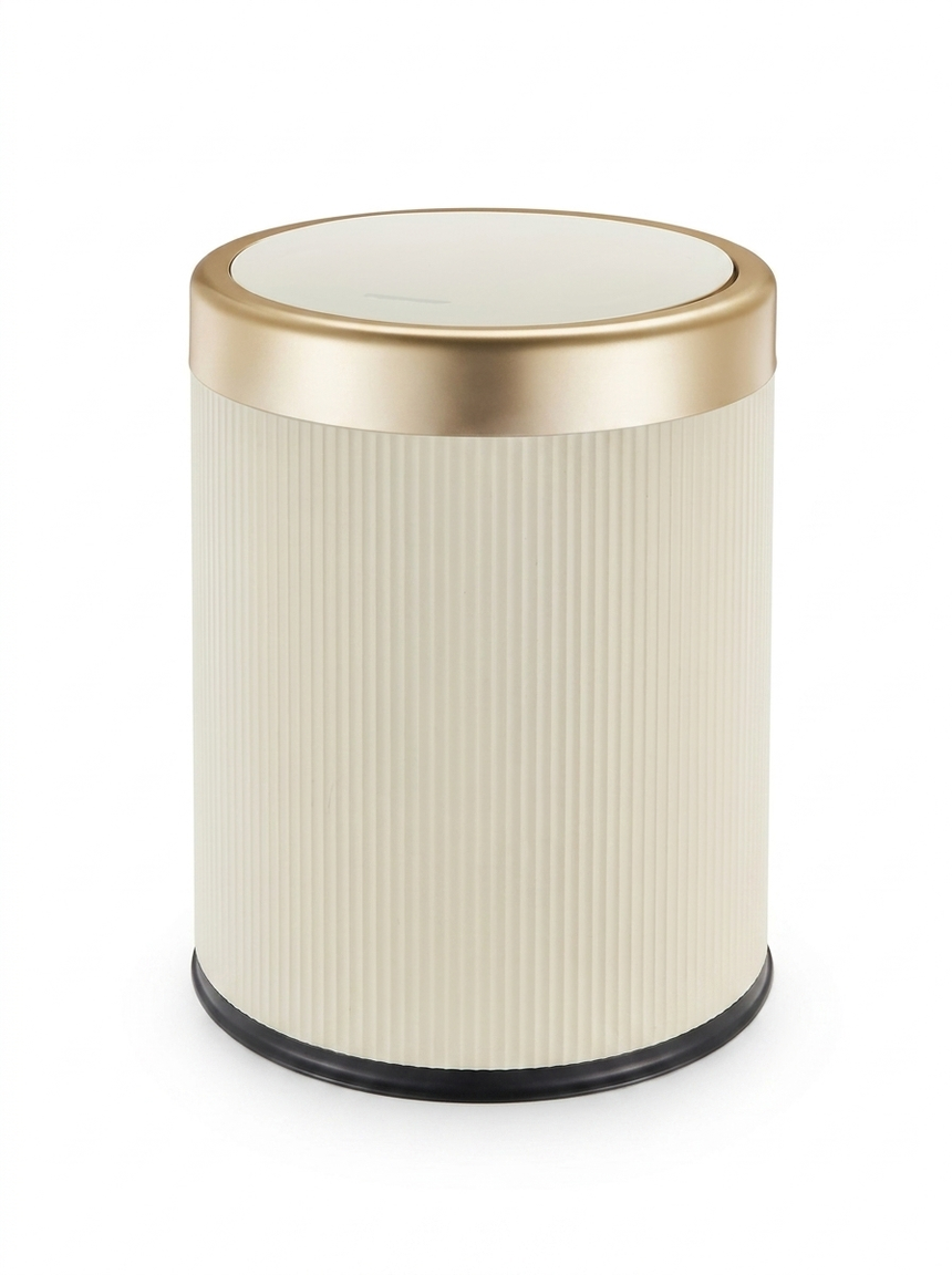 Elegant Oval Kitchen Trash Can with Odour-Sealing Lid — studio white