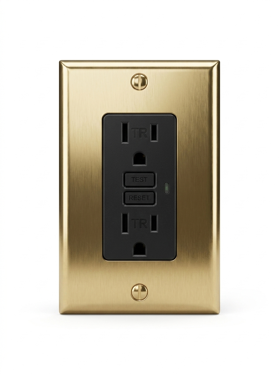 Voss solid brass GFCI outlet