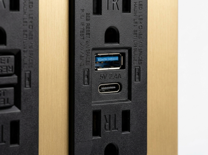 Voss USB-A and USB-C ports close-up
