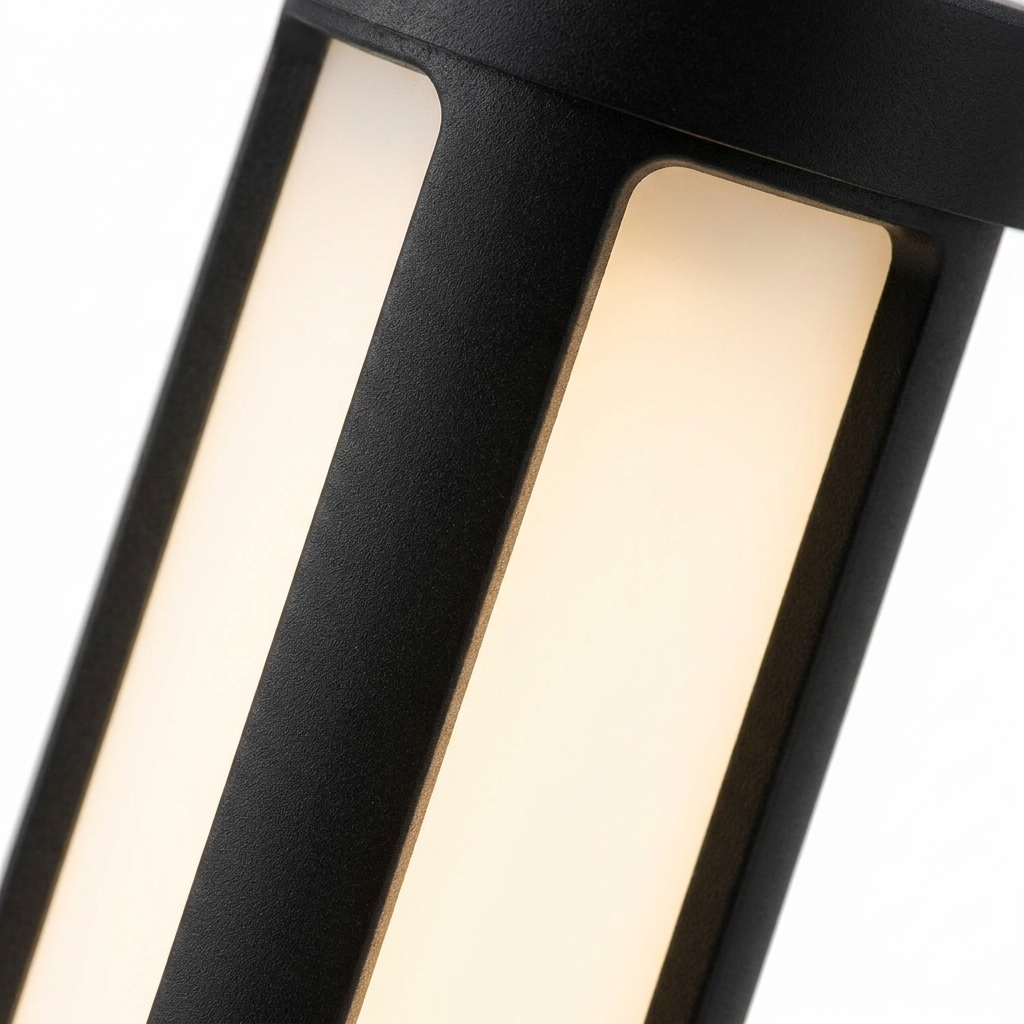 Isla bollard frosted light strip glow detail