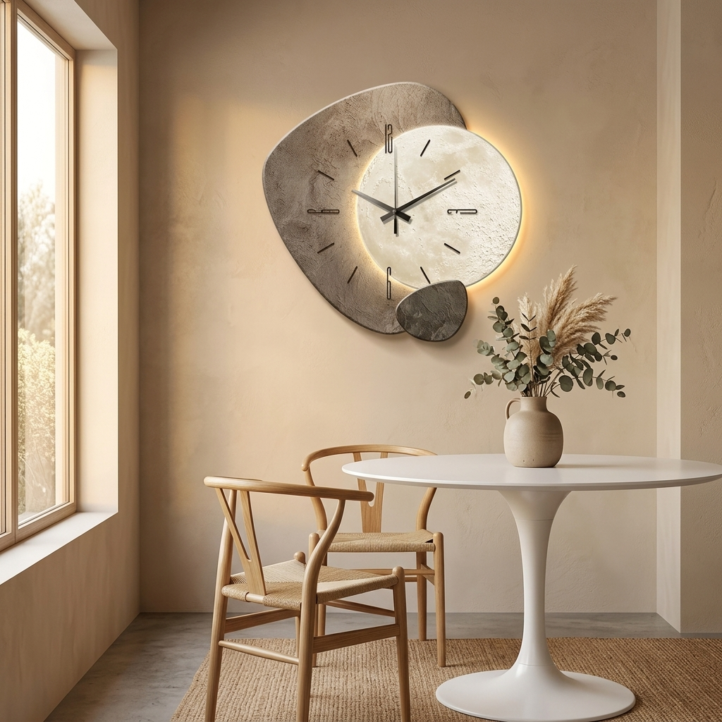 Lunara moon clock on a wall
